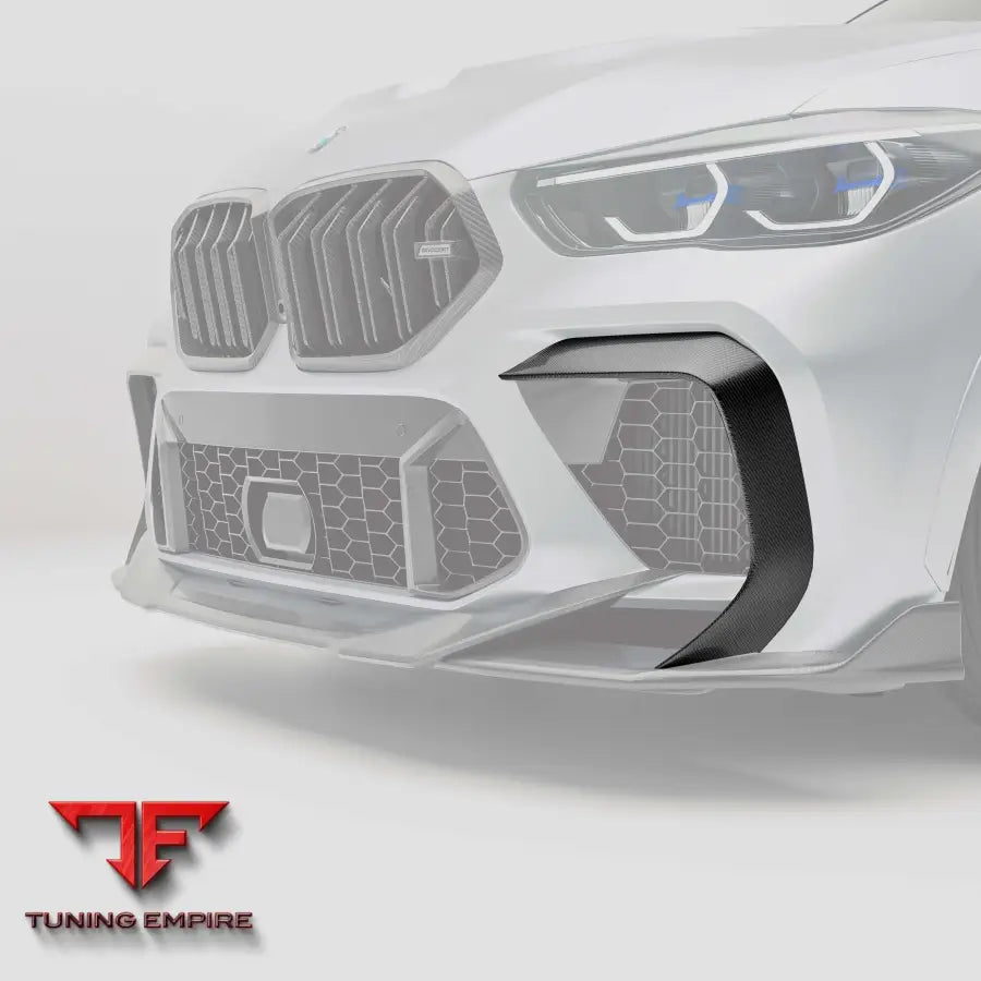 BMW X6M F96 PRE-LCI CARBON FIBER FRONT BUMPER CANARDS