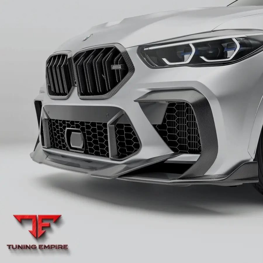 BMW X6M F96 PRE-LCI CARBON FIBER FRONT BUMPER CANARDS