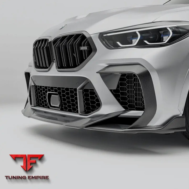 BMW X6M F96 PRE-LCI CARBON FIBER FRONT BUMPER CANARDS