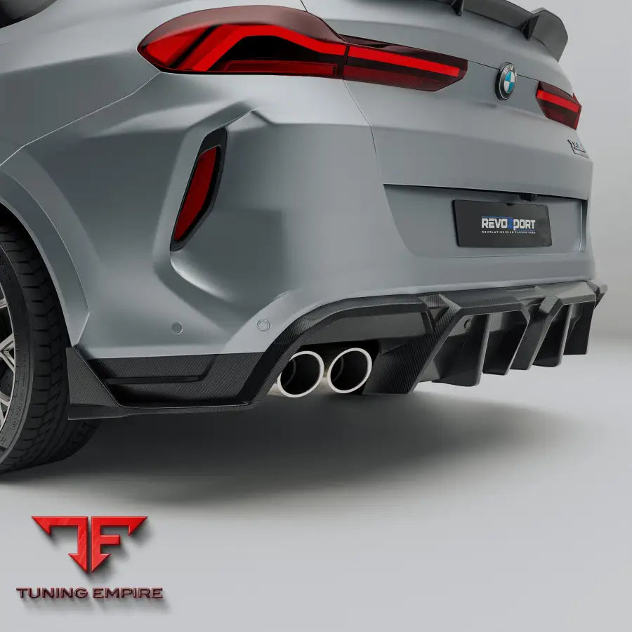BMW X6M F96 PRE-LCI CARBON FIBER REAR BUMPER SPLITTER