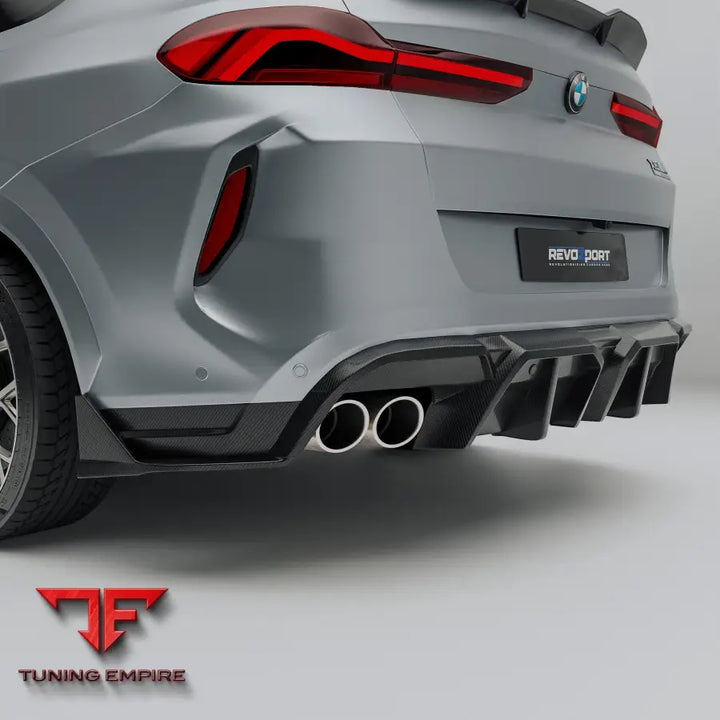 BMW X6M F96 PRE-LCI CARBON FIBER REAR BUMPER SPLITTER