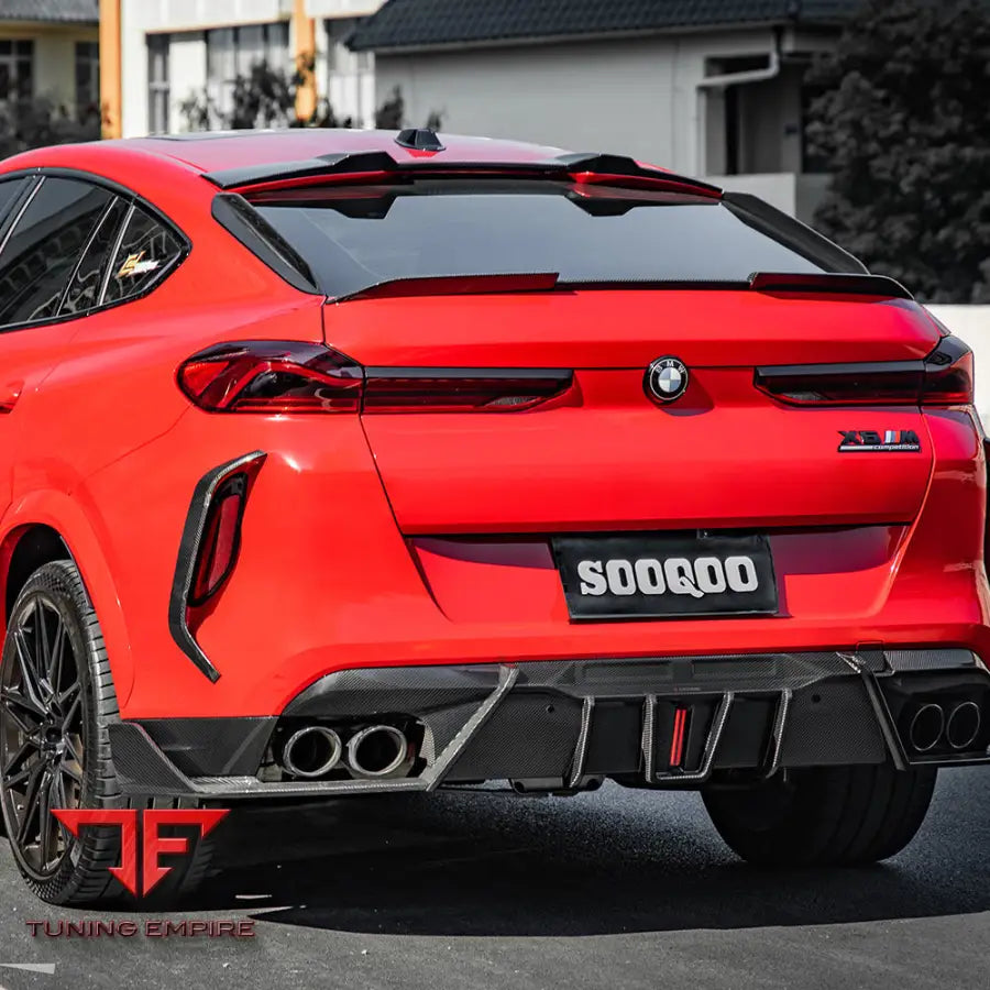 BMW X6M F96 REAR DIFFUSER W/BRAKE LIGHT IN PREPREG CARBON FIBRE - Carbon Fibre Parts