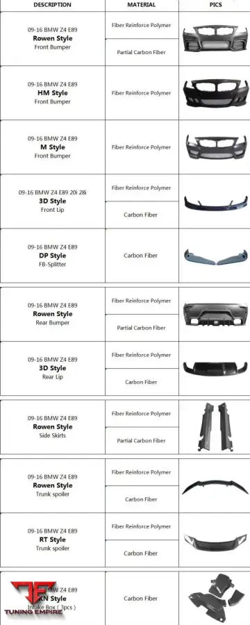 BMW Z4 E89 BODY KIT WITH CARBON
