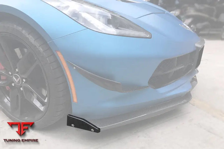 CORVETTE C7 Z51 Z06 GRANDSPORT CARBON FIBER FRONT LIP WINGLETS BSD