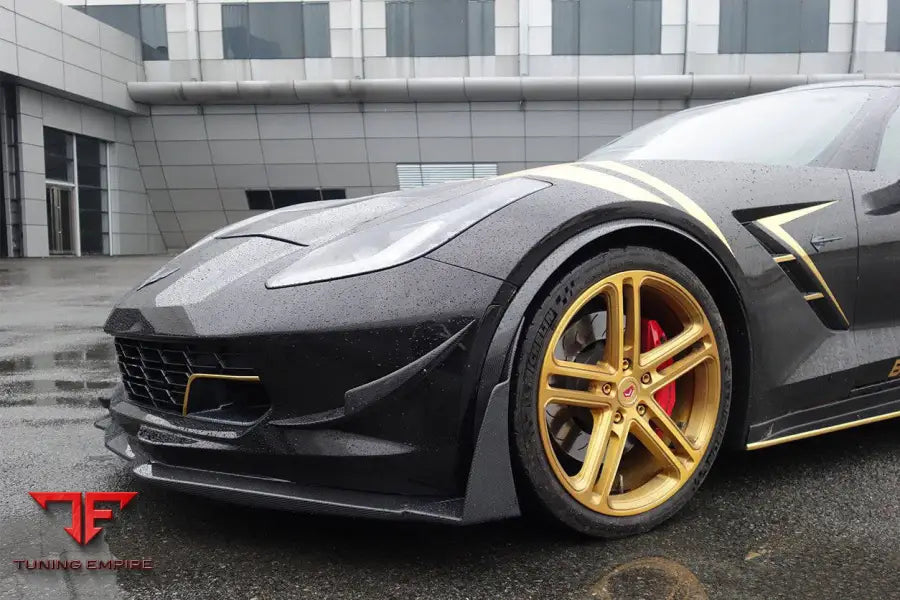CORVETTE C7 Z51 Z06 GRANDSPORT CARBON FIBER FRONT LIP WITH CAPS BSD