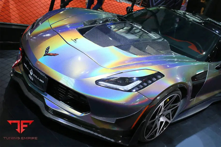 CORVETTE C7 Z51 Z06 GRANDSPORT CARBON FIBER FRONT LIP WITH CAPS BSD