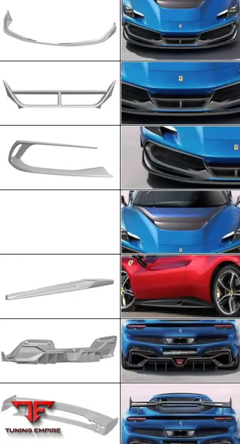 FERRARI 296 CARBON FIBER PARTS