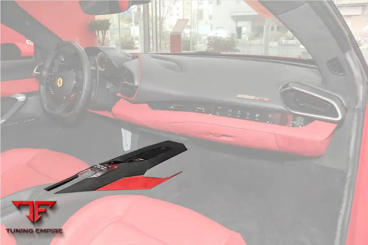 FERRARI 296 GTB & GTS OE STYLE DRY CARBON FIBER CENTER CONTROL SURROUND PANEL FRONT END