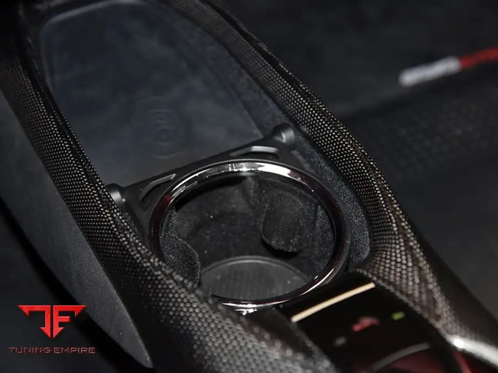 FERRARI 296 GTB & GTS OE STYLE DRY CARBON FIBER CENTER CONTROL SURROUND PANEL FRONT END