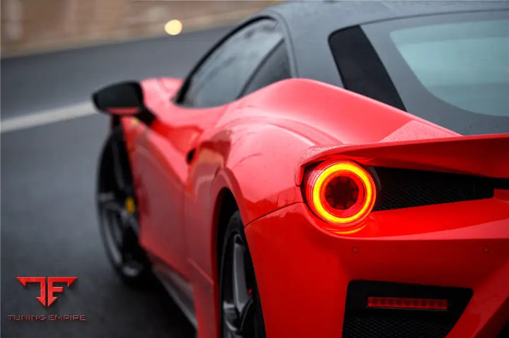 FERRARI 458 COUPE BKSS STYLE PARTIAL CARBON FIBER REAR BUMPER AND CARBON FIBER TRUNK WITH TAIL LIGHT COVER BSD