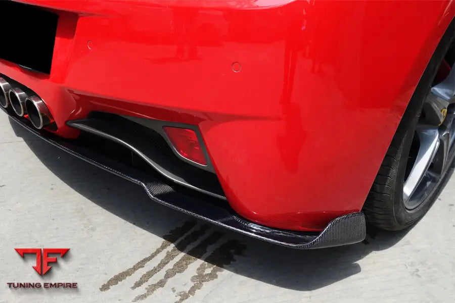 FERRARI 458 COUPE & SPYDER AV STYLE CARBON FIBER REAR DIFFUSER LIP BSD