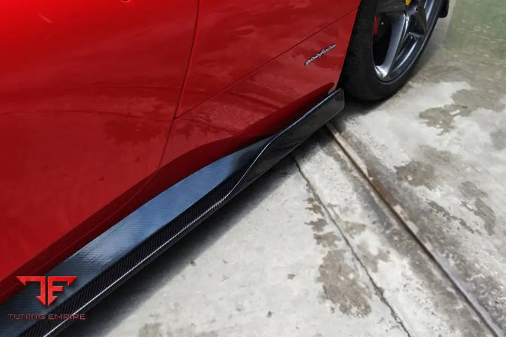 FERRARI 458 COUPE & SPYDER AV STYLE CARBON FIBER SIDE SKIRTS UNDER BOARD BSD