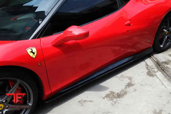 FERRARI 458 COUPE & SPYDER AV STYLE CARBON FIBER SIDE SKIRTS UNDER BOARD BSD