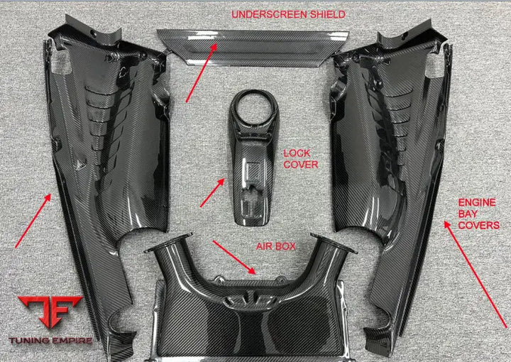 FERRARI 488 CARBON FIBER INTERIOR AND ENGINE BAY PARTS