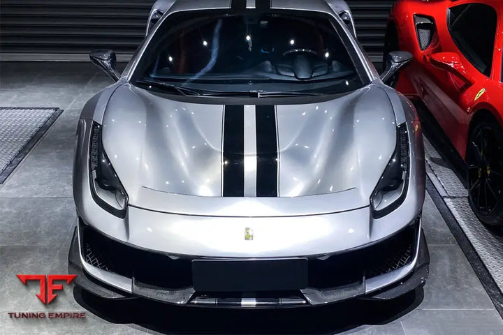 FERRARI 488 GTB & SPYDER PISTA STYLE FRONT BUMPER SET W/HOOD BSD