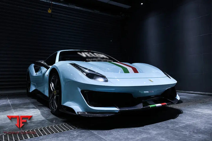 FERRARI 488 GTB & SPYDER PISTA STYLE FRONT BUMPER SET W/HOOD BSD