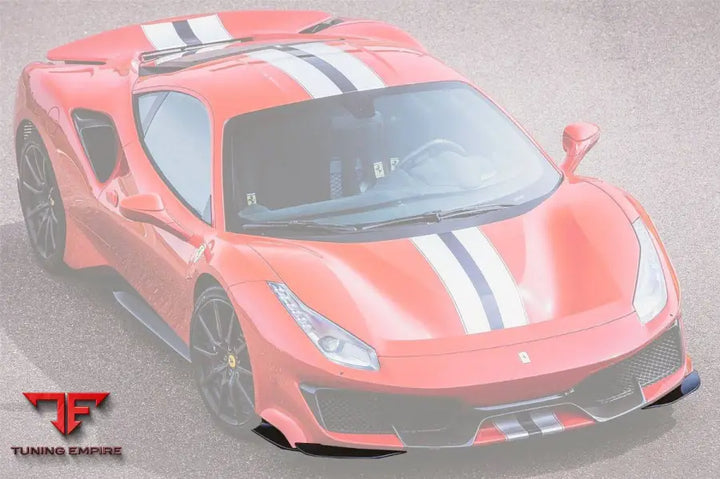 FERRARI 488 PISTA OEM STYLE CARBON FIBER FRONT BUMPER SIDE SPLITTER BSD