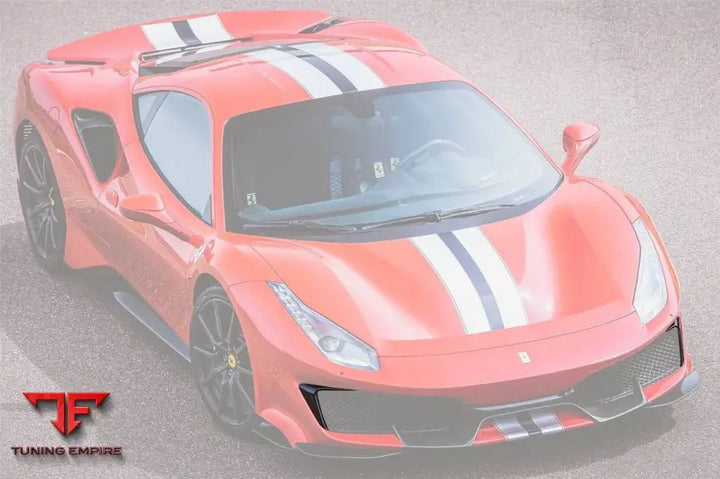 FERRARI 488 PISTA OEM STYLE CARBON FIBER FRONT BUMPER VENT CANARDS BSD