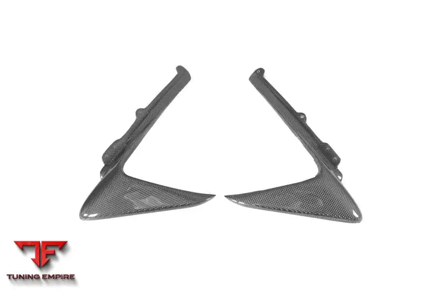 FERRARI 488 PISTA OEM STYLE CARBON FIBER FRONT BUMPER VENT CANARDS BSD