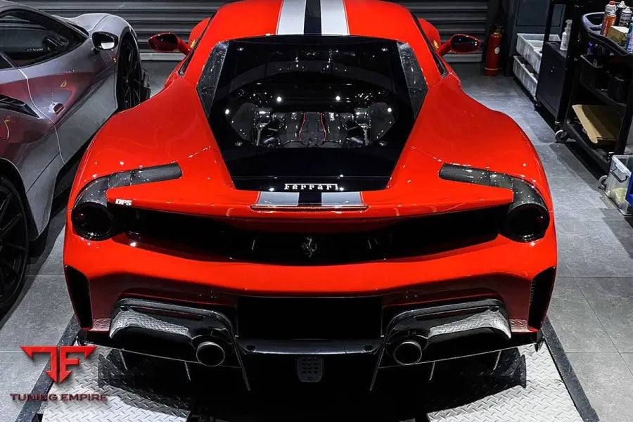 FERRARI 488 PISTA OEM STYLE PART CARBON FIBER REAR BUMPER BSD