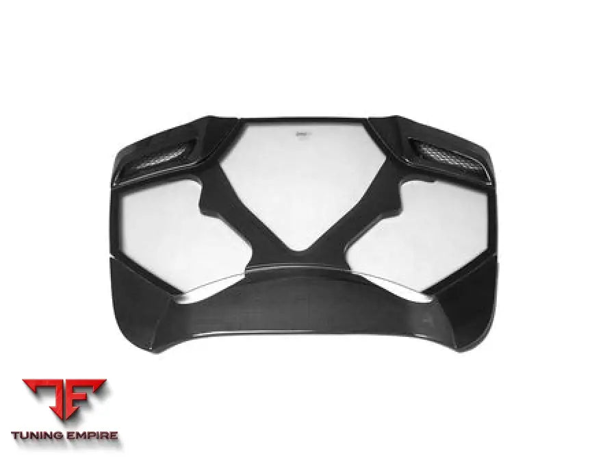 FERRARI 488 SPYDER 1X1 WEAVE DRY CARBON FIBER ENGINE HOOD WITH GLASS BSD