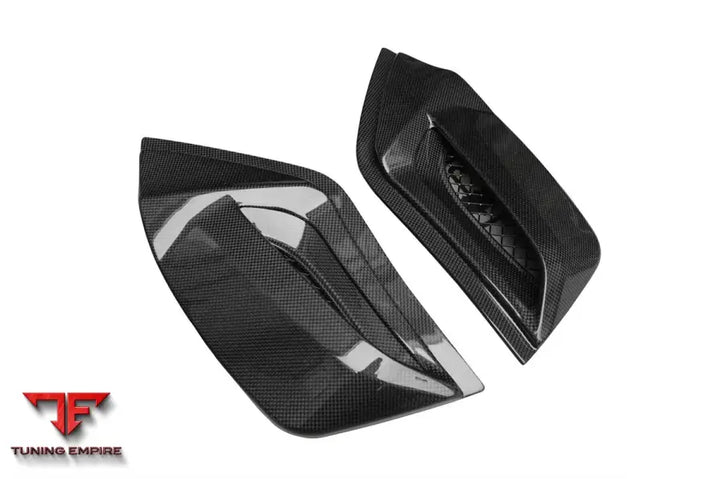 FERRARI 488 SPYDER 1X1 WEAVE DRY CARBON FIBER ENGINE HOOD WITH GLASS BSD