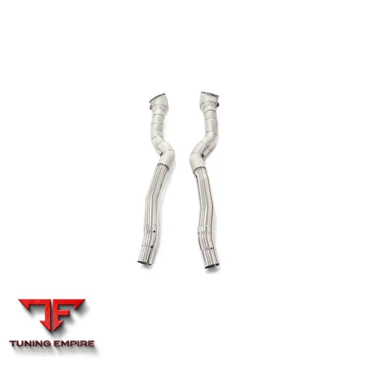 FERRARI 812 6.5L STAINLESS STEEL RAZOR EXHAUST DOWNPIPE WITH HEAT SHIELD