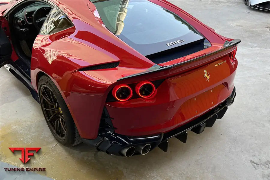 FERRARI 812 SUPERFAST & GTS OE STYLE DRY CARBON FIBER REAR BONNET LOWER INSERT BSD