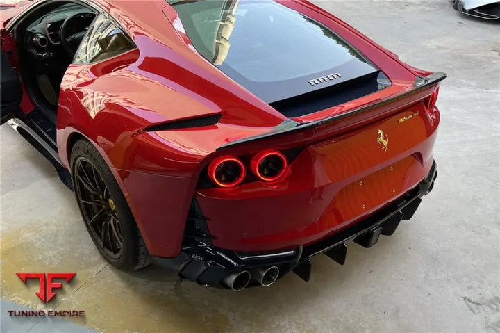FERRARI 812 SUPERFAST & GTS OE STYLE DRY CARBON FIBER REAR BONNET LOWER INSERT BSD