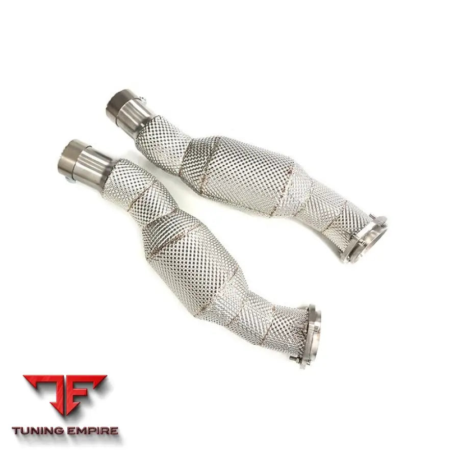 FERRARI F430 SC STAINLESS STEEL RAZOR EXHAUST DOWNPIPE WITH HEAT SHIELD