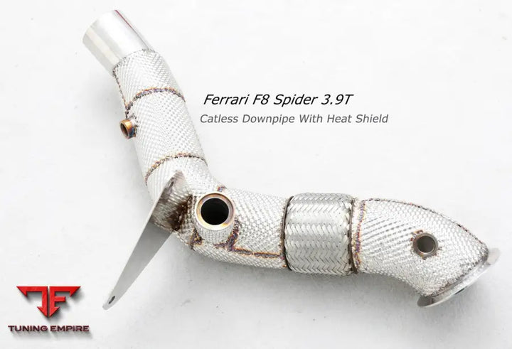 Ferrari F8 3.9T All Ss304 Catless Downpipe With Heat Shield Exhaust System