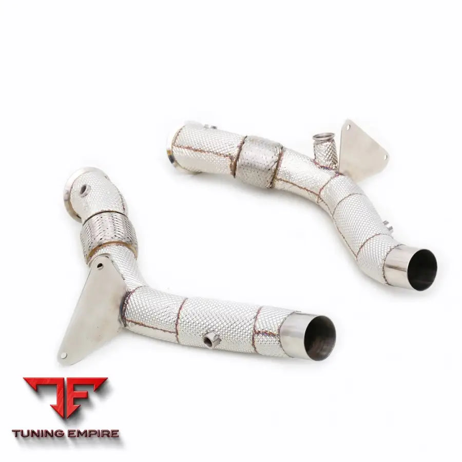 Ferrari F8 3.9T All Ss304 Catless Downpipe With Heat Shield Exhaust System