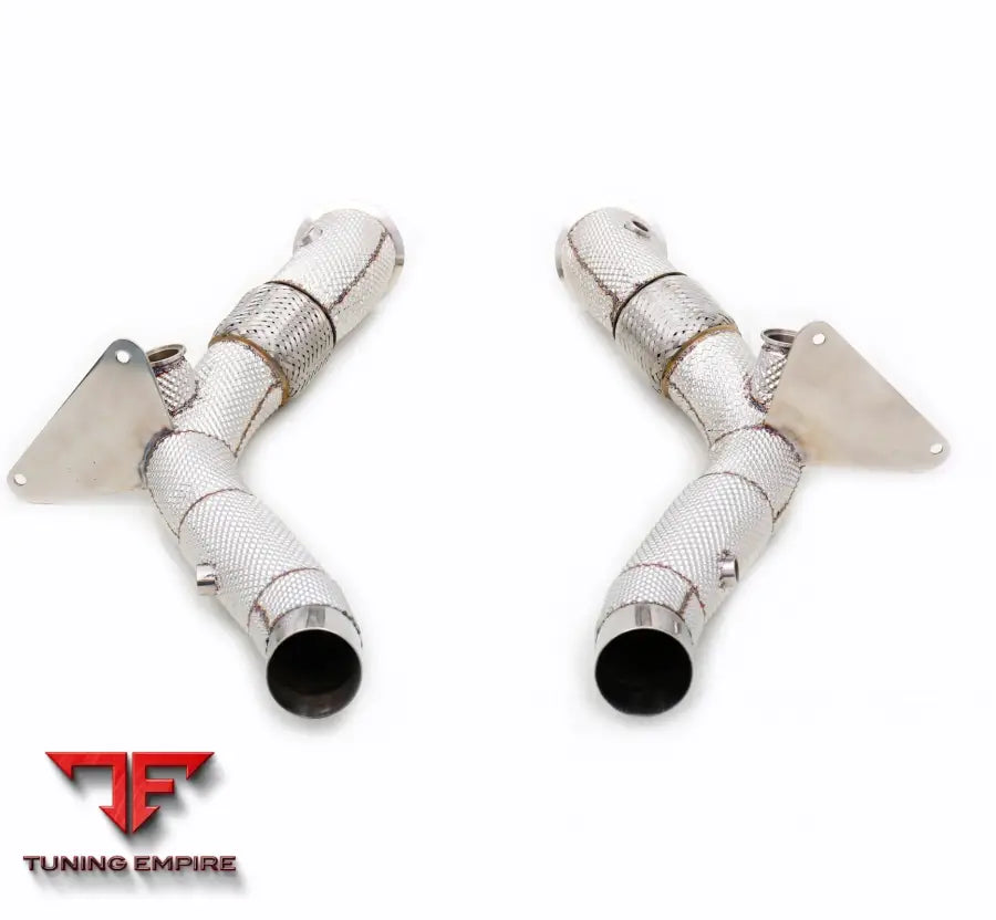 Ferrari F8 3.9T All Ss304 Catless Downpipe With Heat Shield Exhaust System