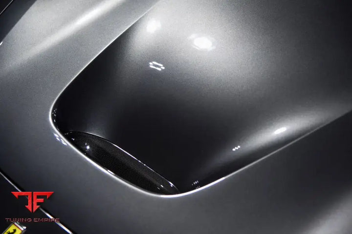 FERRARI F8 OEM STYLE DRY CARBON FIBER HOOD VENTS BSD