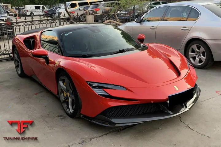 FERRARI SF90 STRADALE OE STYLE AUTOCLAVE CARBON FIBER FRONT LIP BSD