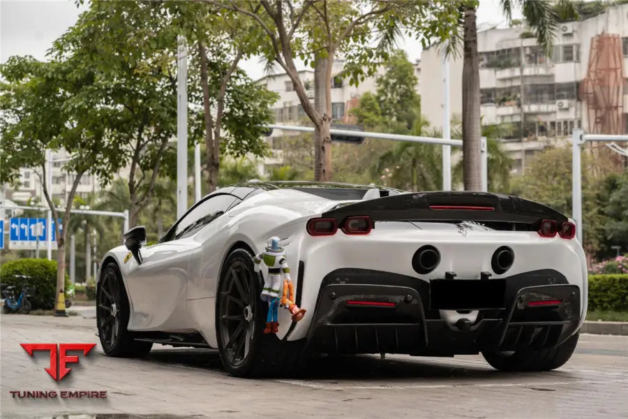 FERRARI SF90 STRADALE ASSETTO FIORANO STYLE AUTOCLAVE CARBON FIBER TRUNK SPOILER BSD