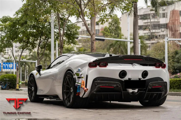 FERRARI SF90 STRADALE ASSETTO FIORANO STYLE AUTOCLAVE CARBON FIBER TRUNK SPOILER BSD