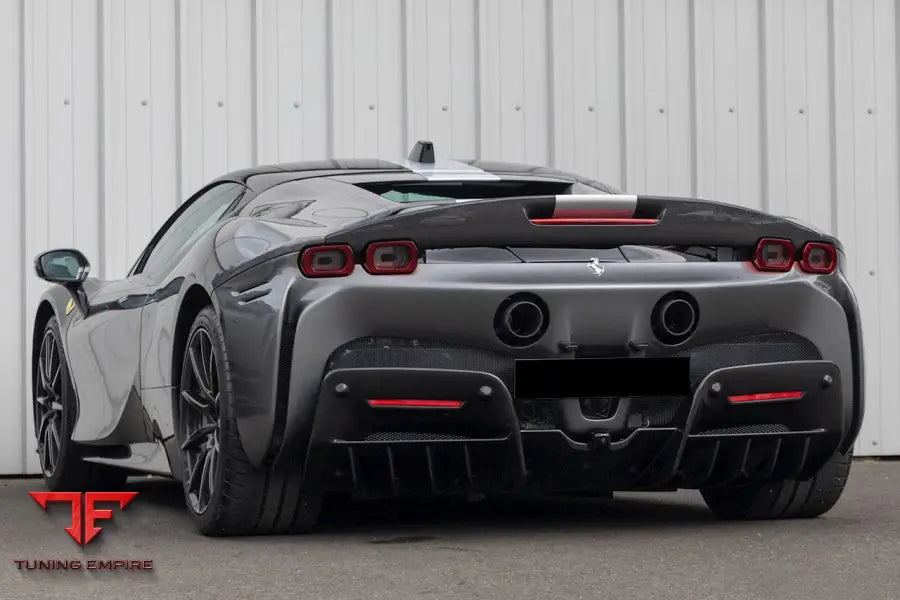 FERRARI SF90 STRADALE ASSETTO FIORANO STYLE AUTOCLAVE CARBON FIBER TRUNK SPOILER BSD