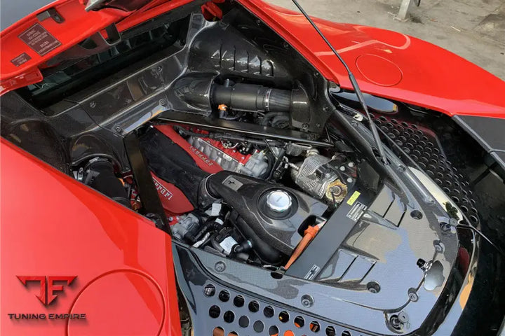 FERRARI SF90 STRADALE OE STYLE AUTOCLAVE CARBON FIBER ENGINE COOLING MESH BSD