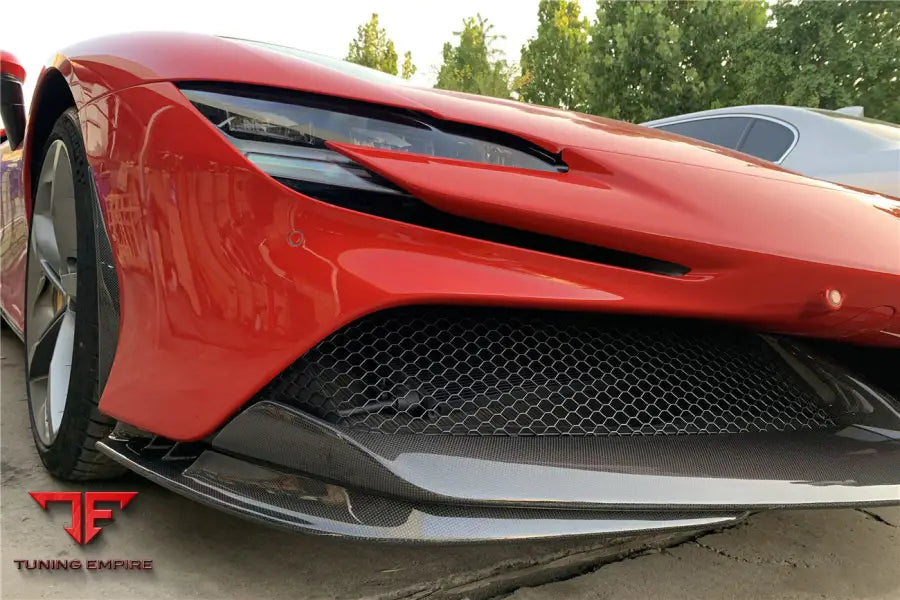 FERRARI SF90 STRADALE OE STYLE AUTOCLAVE CARBON FIBER FRONT BUMPER SIDE AIR VENTS BSD