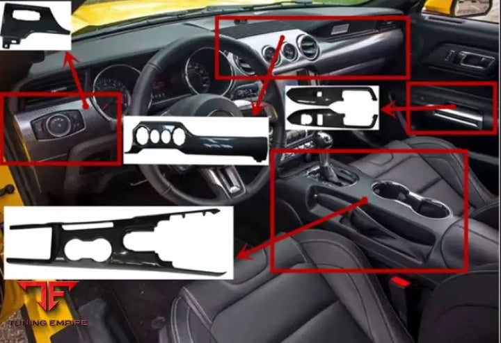 FORD MUSTANG GT CARBON FIBER INTERIOR ACCESSORIES INNER TRIM PARTS