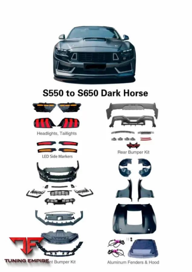 FORD MUSTANG S550 2015 - 2023 UPGRADE to S650 DARK HORSE 2024 CONVERSION BODY KIT