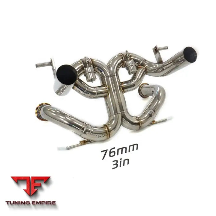 LAMBORGHINI AVENTADOR SVJ STAINLESS STEEL CATBACK RAZOR EXHAUST WITH MUFFLER VALVE