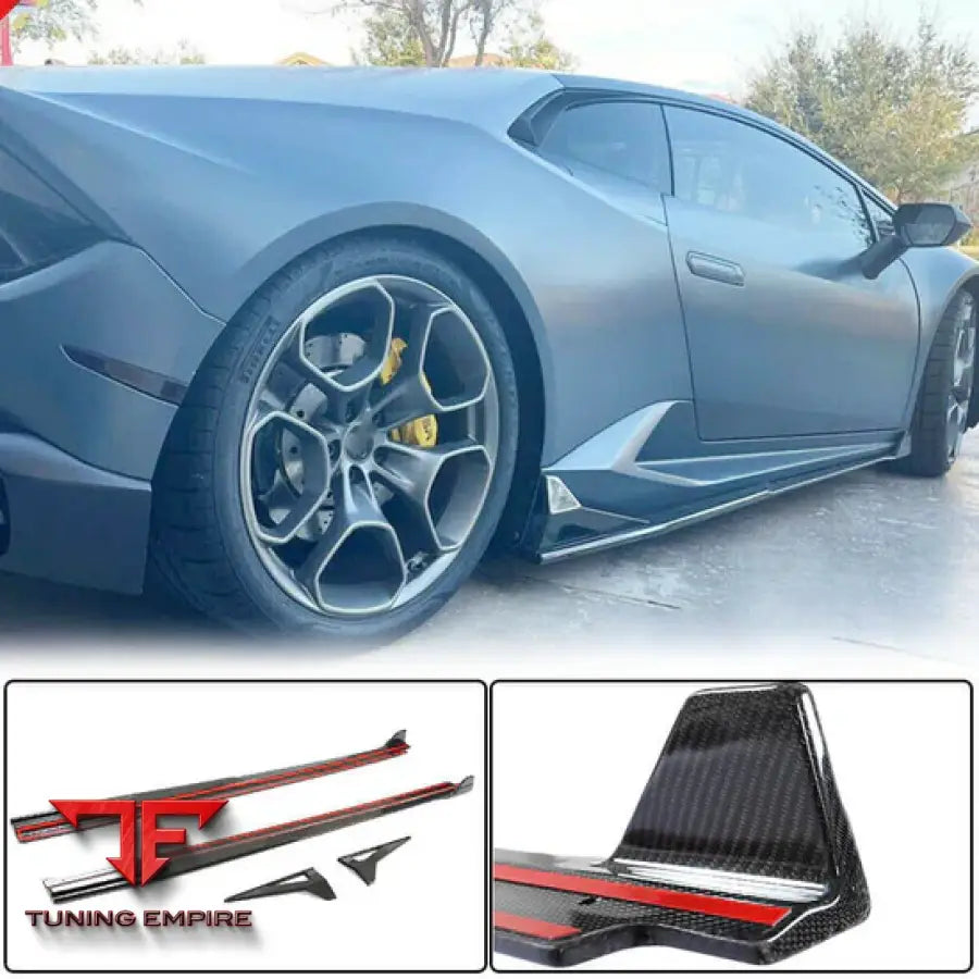 LAMBORGHINI HURACAN LP610-4 LP580-2 CARBON FIBER SIDE SKIRTS 2014-2018Y