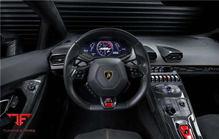 LAMBORGHINI HURACAN LP610 & LP580 & EVO AUTOCLAVE CARBON FIBER CENTER STEERING WHEEL TRIM BSD