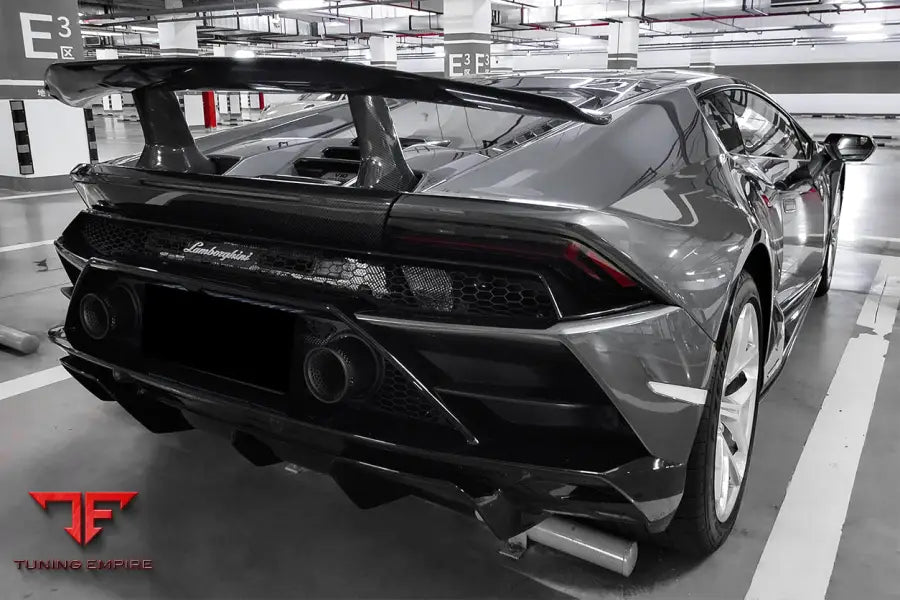 LAMBORGHINI HURACAN LP610 & LP580 & EVO COUPE PERFORMANTE STYLE CARBON FIBER SPOILER WING AND ENGINE HOOD BSD