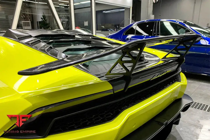 LAMBORGHINI HURACAN LP610 & LP580 & EVO & TECNICA DC STYLE CARBON FIBER TRUNK SPOILER WITH BASE BSD