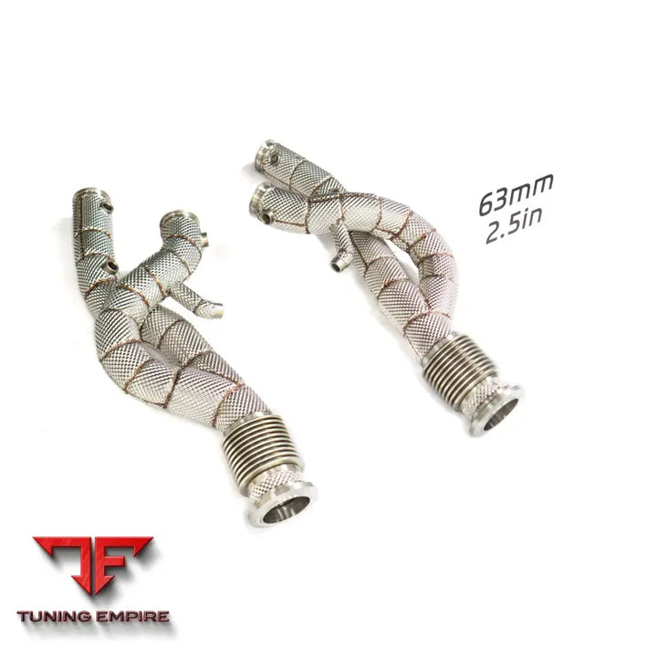 LAMBORGHINI REVUELTO STAINLESS STEEL RAZOR EXHAUST DOWNPIPE WITH HEAT SHIELD