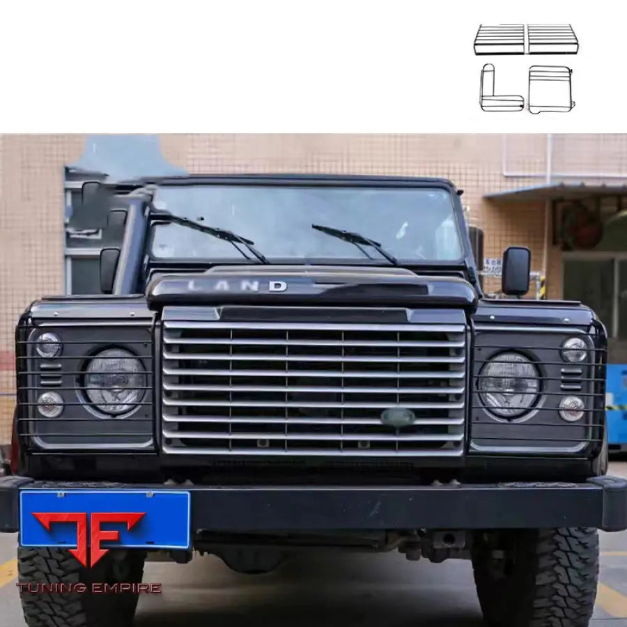 LAND ROVER DEFENDER 90 110 FRONT HEADLIGHT COVER STAINLESS STEEL 2004-2018