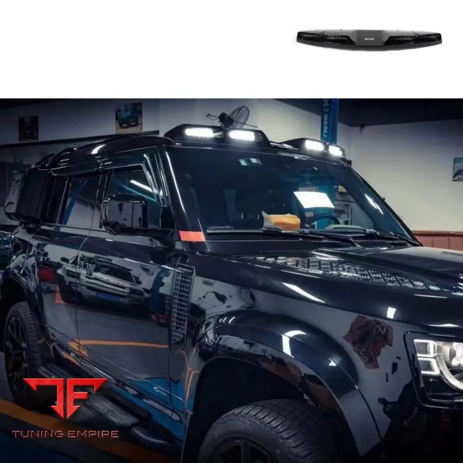 LAND ROVER DEFENDER FRONT ROOF LED LIGHTS GLOSS BLACK